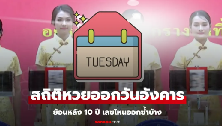 สถิติหวยออกวันอังคารย้อนหลัง 10 ปี พร้อมเลขเด็ดงวดนี้ 1/7/68 เช็กเลขซ้ำ เลขสวยล่าสุด